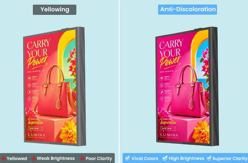 outdoor LCD yellowing vs UV IR thermal insulation anti-discoloration