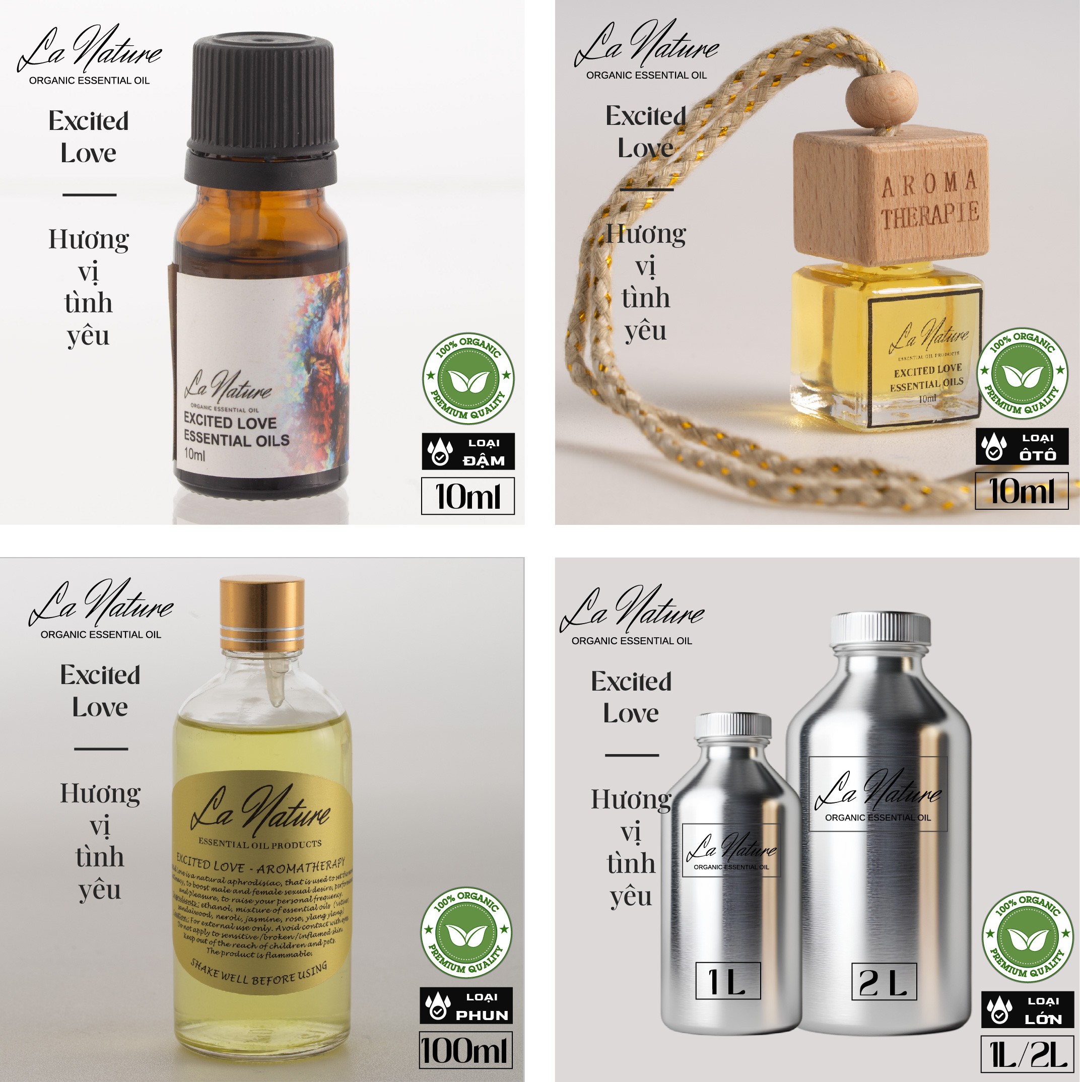 Tinh dầu LA NATURE 10ml OTO Excited love / Hương vị tình yêu (Đậm)