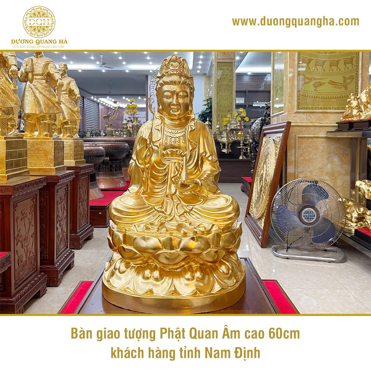 BÀN GIAO TƯỢNG PHẬT QUAN ÂM DÁT VÀNG 9999 CHO GIA CHỦ Ở NAM ĐỊNH