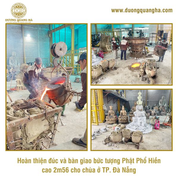 HOÀN THIỆN ĐÚC VÀ BÀN GIAO TƯỢNG PHẬT PHỔ HIỀN CAO 2M56 CHO NGÔI CHÙA TẠI TP. ĐÀ NẴNG