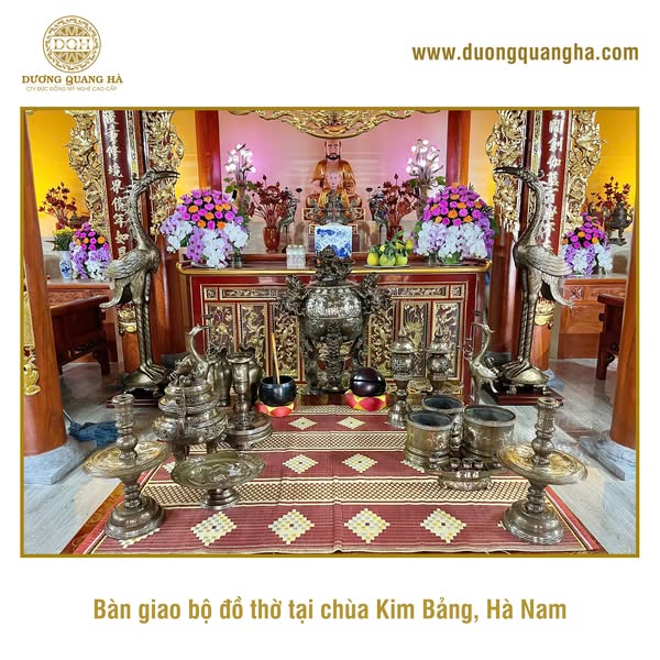 BÀN GIAO BỘ ĐỒ THỜ CAO CẤP CHO CHÙA KIM BẢNG, HÀ NAM