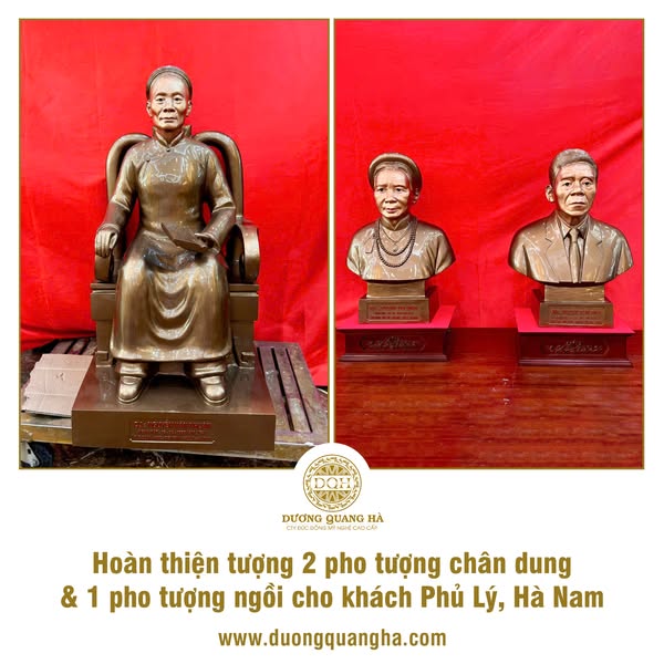 HOÀN THIỆN TƯỢNG 3 PHO TƯỢNG ĐÚC THEO YÊU CẦU CHO KHÁCH HÀNG Ở PHỦ LÝ, HÀ NAM