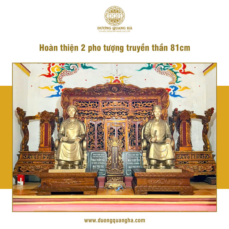 BÀN GIAO 2 PHO TƯỢNG TRUYỀN THẦN CAO 81CM TẠI XUÂN TRƯỜNG, NINH BÌNH