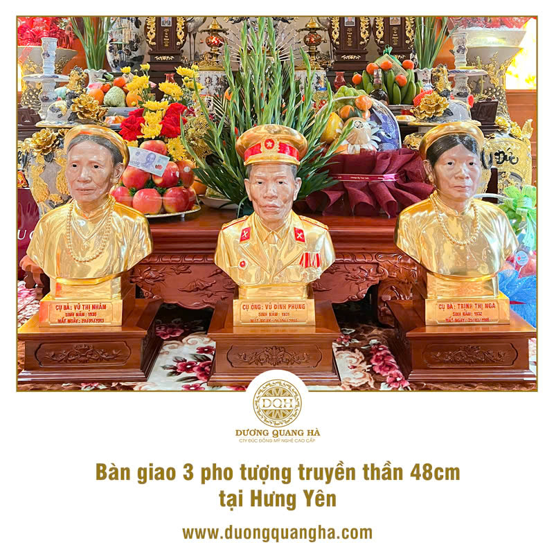 BÀN GIAO 3 PHO TƯỢNG CỤ ÔNG, CỤ BÀ TẠI HƯNG YÊN