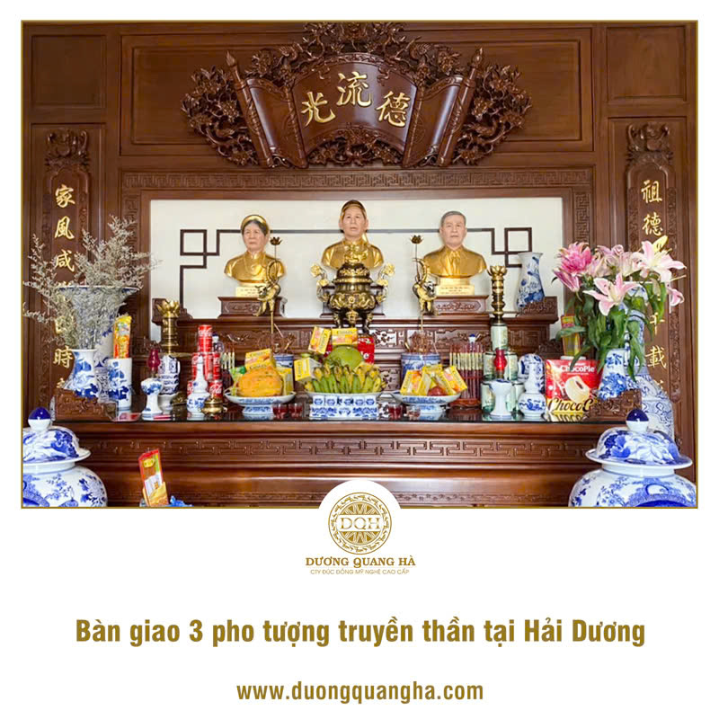 BÀN GIAO 3 PHO TƯỢNG TRUYỀN THẦN TẠI GIA ĐÌNH KHÁCH HÀNG Ở HẢI PHÒNG (HẢI DƯƠNG CŨ)