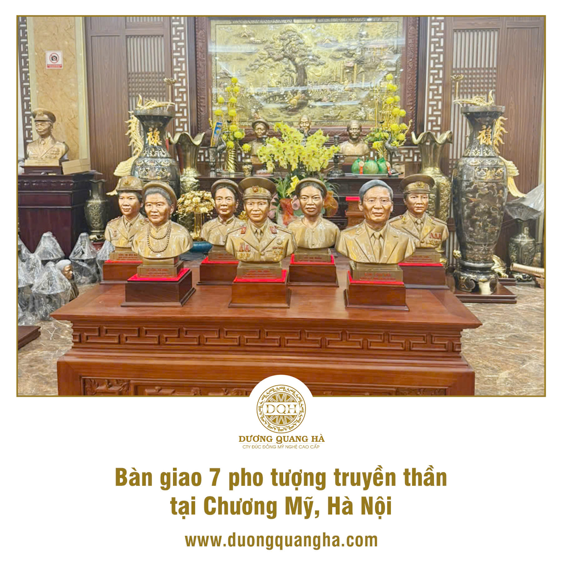 BÀN GIAO 7 PHO TƯỢNG TRUYỀN THẦN CHO GIA ĐÌNH KHÁCH HÀNG Ở CHƯƠNG MỸ, HÀ NỘI