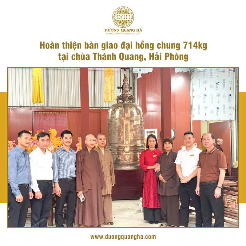 BÀN GIAO ĐẠI HỒNG CHUNG 714KG TẠI CHÙA THÁNH QUANG, HẢI PHÒNG