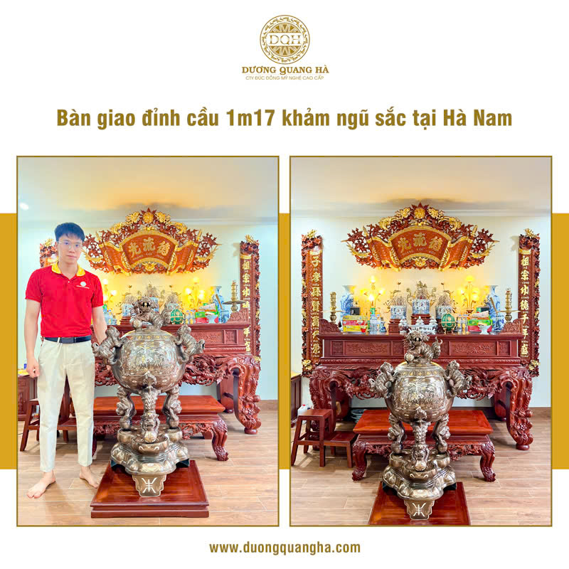 BÀN GIAO ĐỈNH CẦU 1M17 KHẢM NGŨ SẮC CHO GIA ĐÌNH KHÁCH HÀNG Ở NINH BÌNH (HÀ NAM CŨ)
