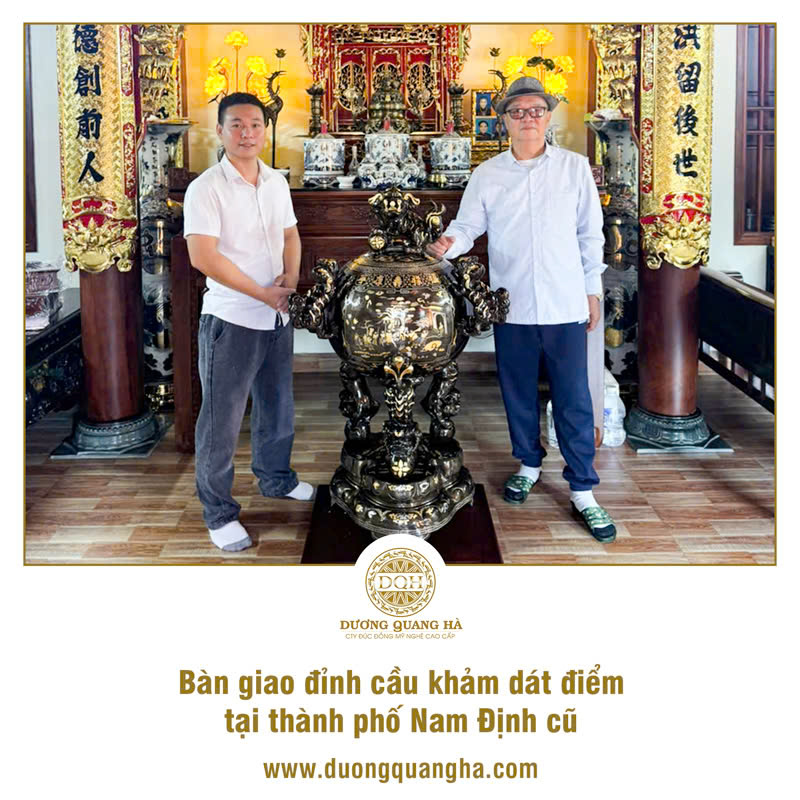 BÀN GIAO ĐỈNH CẦU KHẢM DÁT ĐIỂM 1M2 TẠI TP. NAM ĐỊNH CŨ