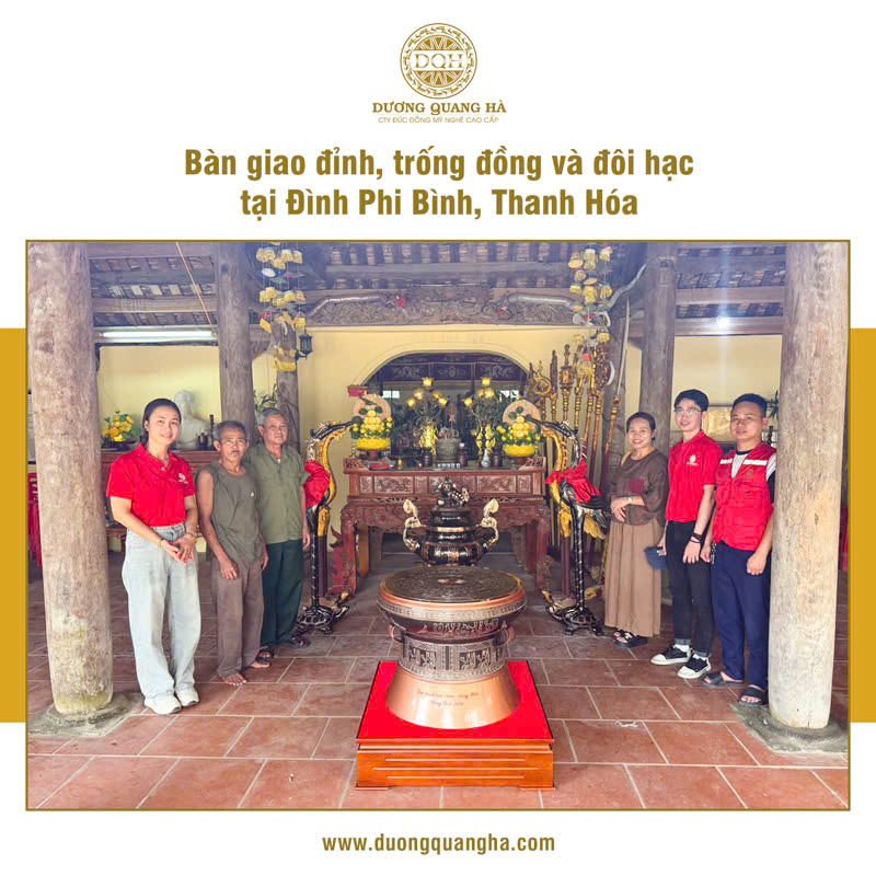 BÀN GIAO ĐỈNH, ĐÔI HẠC VÀ TRỐNG ĐỒNG TẠI ĐÌNH PHI BÌNH, THANH HÓA