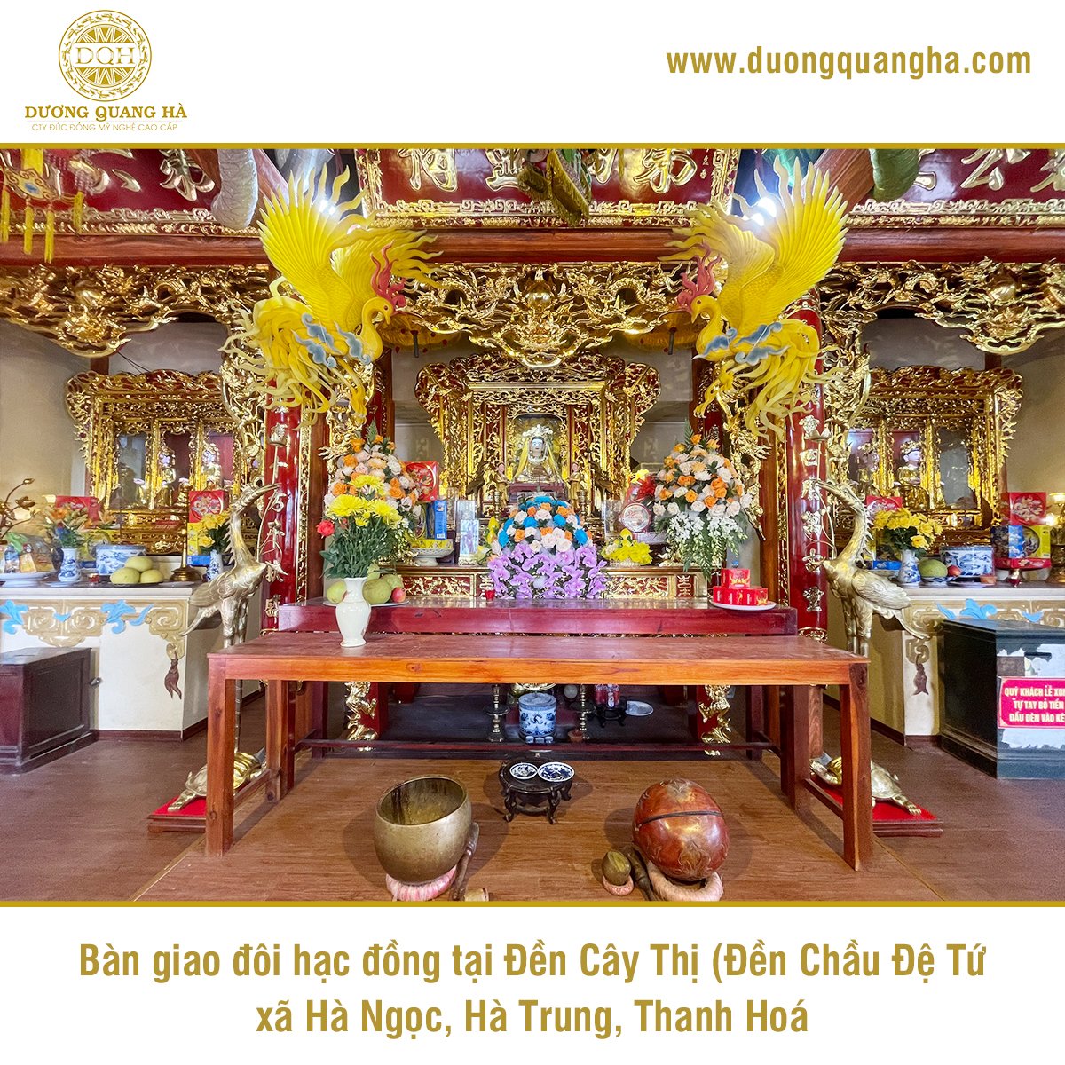 BÀN GIAO ĐÔI HẠC ĐỒNG TẠI ĐỀN CHẦU ĐỆ TỨ, THANH HÓA