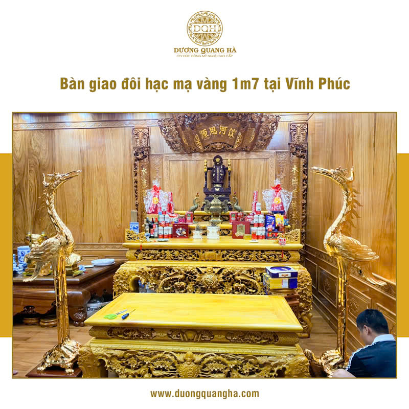 BÀN GIAO ĐÔI HẠC MẠ VÀNG 1M7 TẠI VĨNH PHÚC