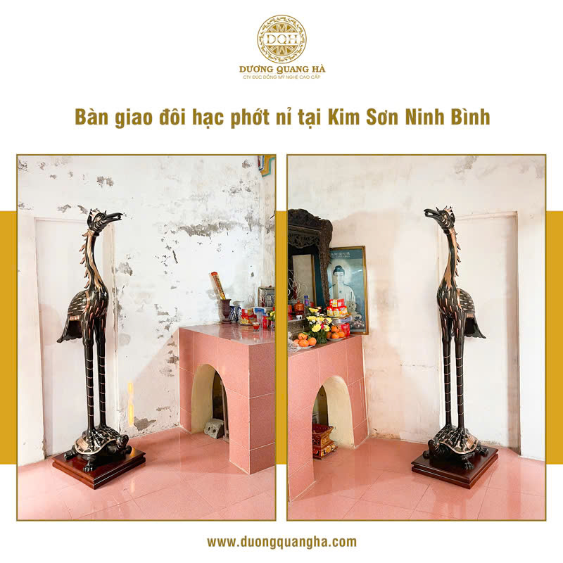 BÀN GIAO ĐÔI HẠC PHỚT NỈ CAO 1M97 TẠI KIM SƠN, NINH BÌNH