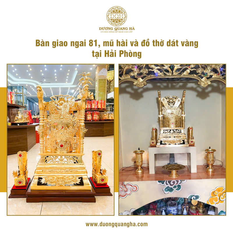 BÀN GIAO NGAI THỜ, MŨ HÀI VÀ ĐỒ THỜ DÁT VÀNG TẠI HẢI PHÒNG
