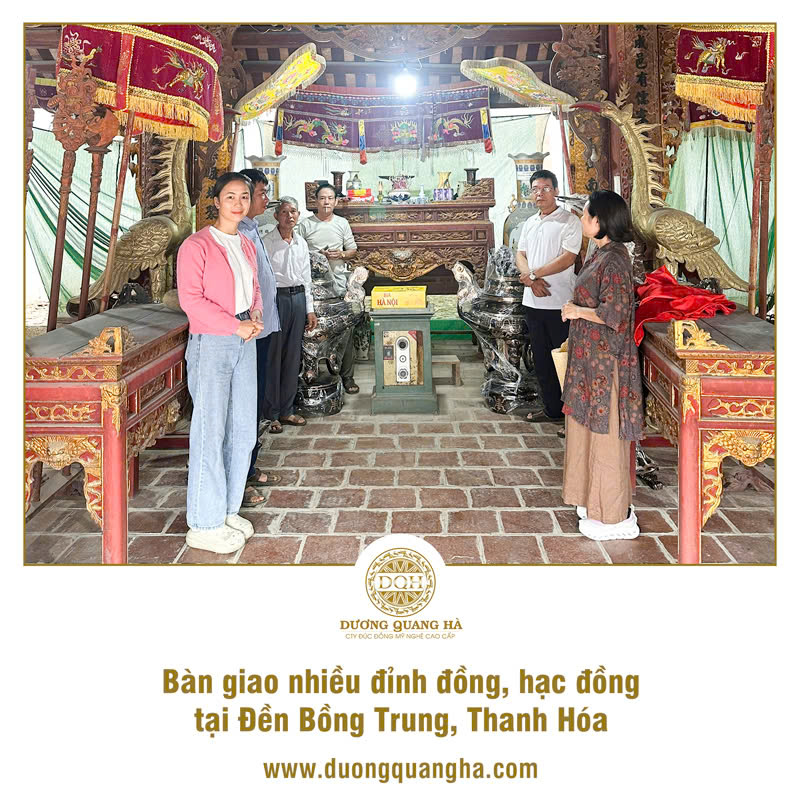 BÀN GIAO NHIỀU BỘ ĐỈNH - HẠC ĐỒNG CHO ĐỀN BỒNG TRUNG, THANH HÓA