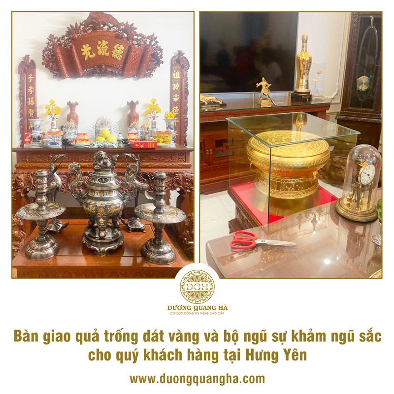 BÀN GIAO TRỐNG ĐỒNG DÁT VÀNG VÀ BỘ NGŨ SỰ KHẢM NGŨ SẮC TẠI HƯNG YÊN