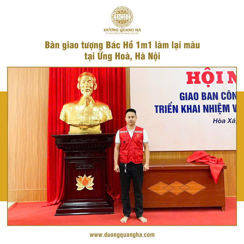 BÀN GIAO TƯỢNG BÁC HỒ LÀM LẠI MÀU TẠI ỨNG HÒA, HÀ NỘI