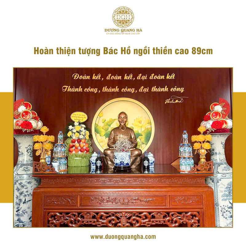 BÀN GIAO TƯỢNG BÁC HỒ NGỒI THIỀN CAO 89CM TẠI HẢI PHÒNG