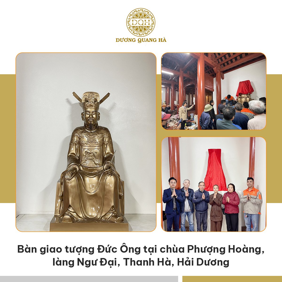 BÀN GIAO TƯỢNG ĐỨC ÔNG TẠI CHÙA PHƯỢNG HOÀNG, HẢI DƯƠNG