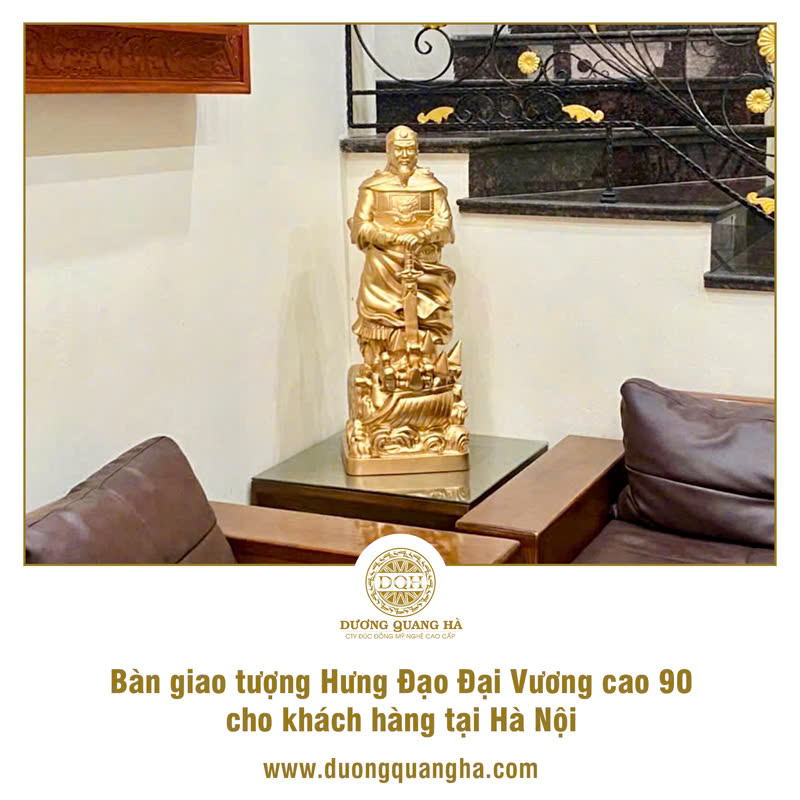 BÀN GIAO TƯỢNG HƯNG ĐẠO ĐẠI VƯƠNG 90CM - THÀNH PHẨM TÂM HUYẾT GỬI TỚI KHÁCH HÀNG TẠI HÀ NỘI