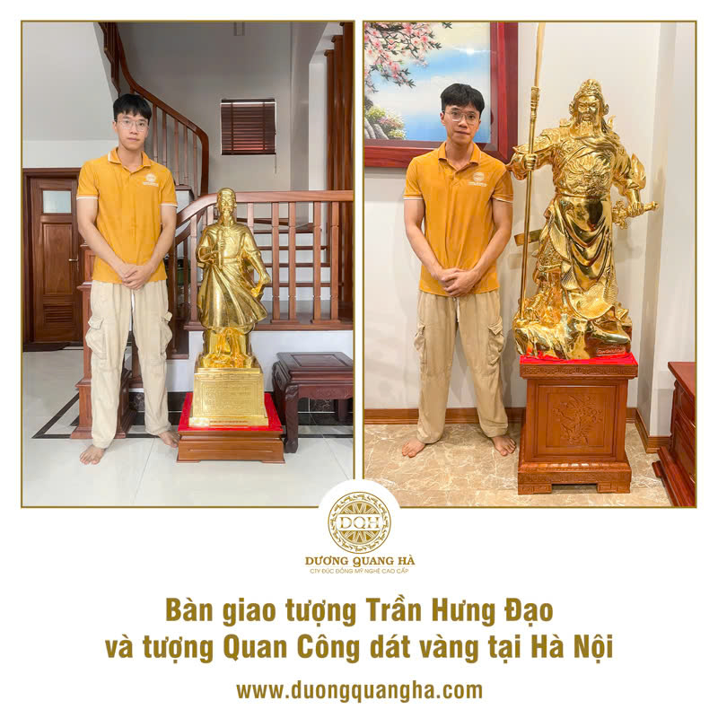 BÀN GIAO TƯỢNG TRẦN HƯNG ĐẠO & QUAN CÔNG DÁT VÀNG TẠI HÀ NỘI