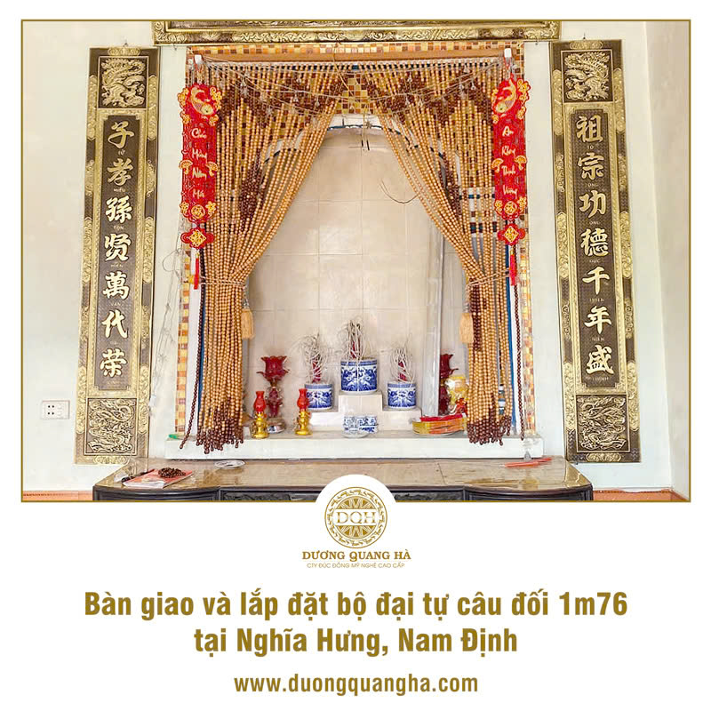 BÀN GIAO VÀ LẮP ĐẶT ĐẠI TỰ CÂU ĐỐI 1M76 TẠI NGHĨA HƯNG, NAM ĐỊNH