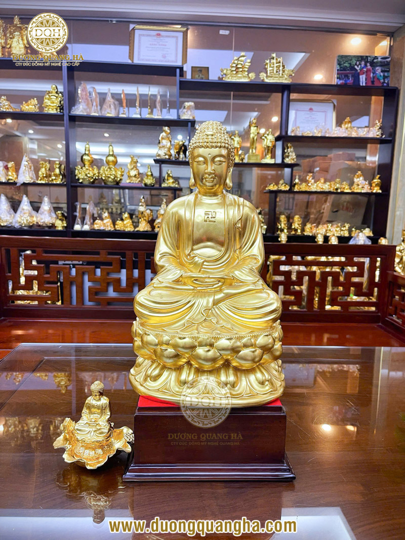 Bán tượng Phật A Di Đà bằng đồng đẹp, trang nghiêm, chế tác thủ công