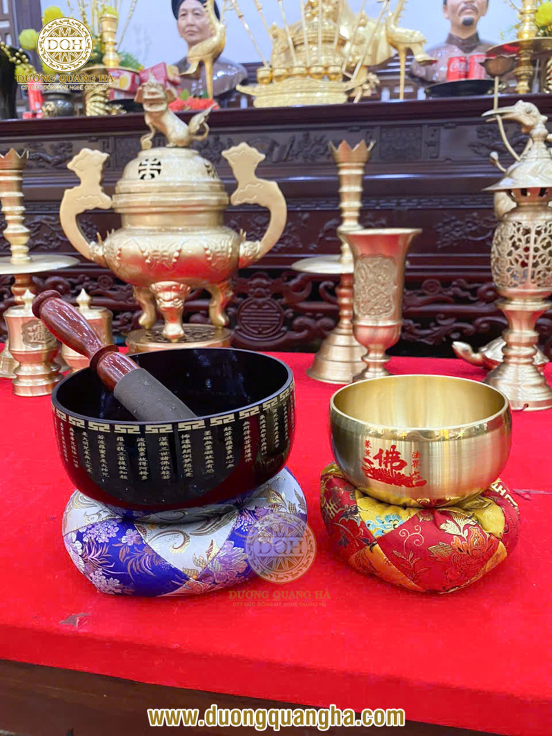 Chuông bát đồng đầy đủ kích thước, chế tác thủ công
