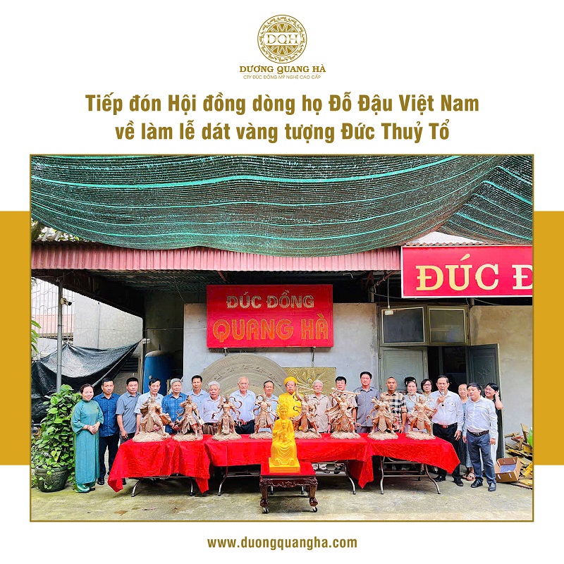 ĐÓN TIẾP HỘI ĐỒNG DÒNG HỌ ĐỖ ĐẬU VIỆT NAM VỀ XƯỞNG LÀM LỄ DÁT VÀNG TƯỢNG ĐỨC THUỶ TỔ