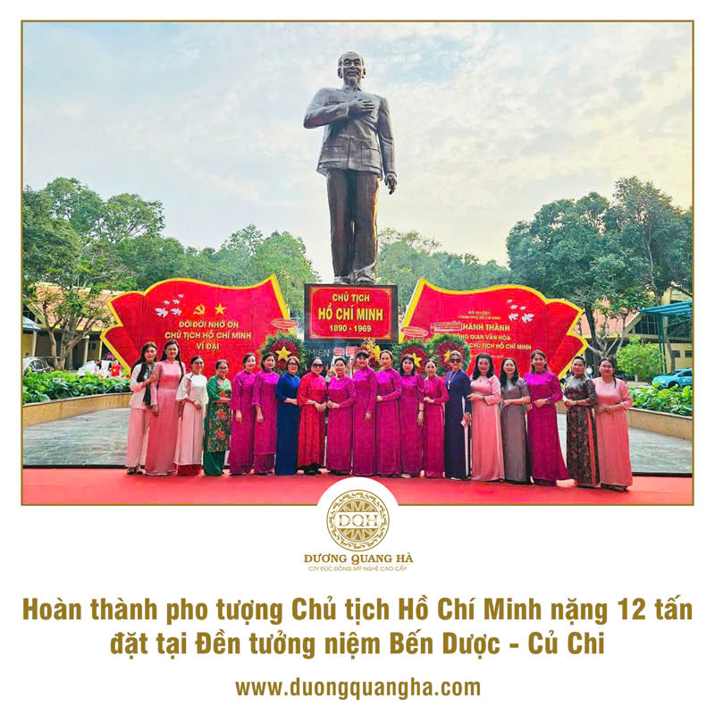 HOÀN THÀNH TƯỢNG BÁC HỒ CAO 8M ĐÚC THEO YÊU CẦU ĐẶT TẠI ĐỀN TƯỞNG NIỆM BẾN DƯỢC - CỦ CHI