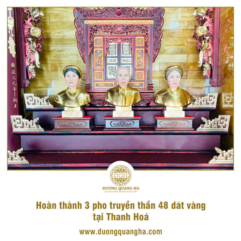 HOÀN THÀNH 3 PHO TƯỢNG TRUYỀN THẦN CAO 48 DÁT VÀNG CHO KHÁCH HÀNG TẠI THANH HÓA