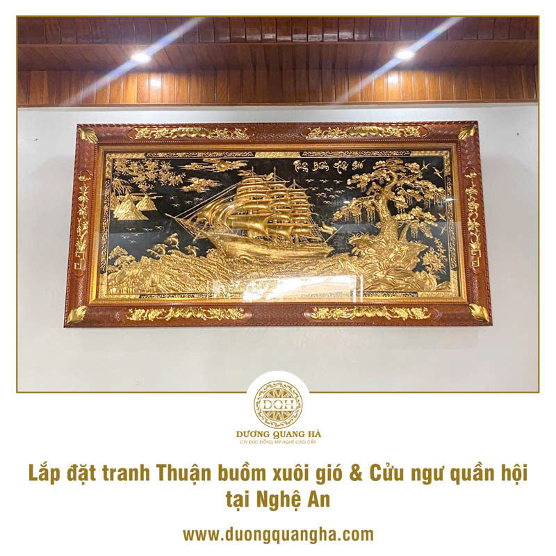 HOÀN THÀNH LẮP ĐẶT 2 BỨC TRANH DÁT VÀNG ĐẶT TRƯỚC TẠI NGHỆ AN