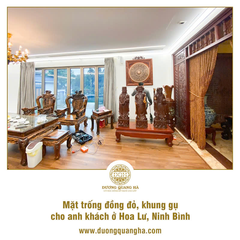 HOÀN THÀNH MẶT TRỐNG ĐỒNG ĐỎ KHUNG GỤ CHO KHÁCH HÀNG Ở HOA LƯ, NINH BÌNH