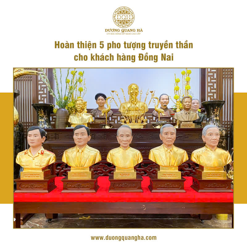 HOÀN THIỆN 5 PHO TƯỢNG TRUYỀN THẦN DÁT VÀNG CHO KHÁCH HÀNG Ở ĐỒNG NAI