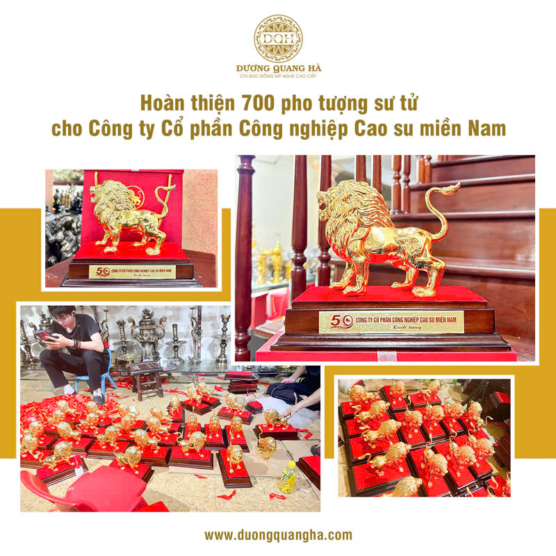 HOÀN THIỆN 700 TƯỢNG SƯ TỬ - DẤU ẤN 50 NĂM PHÁT TRIỂN CHO CÔNG TY CỔ PHẦN CÔNG NGHIỆP CAO SU MIỀN NAM
