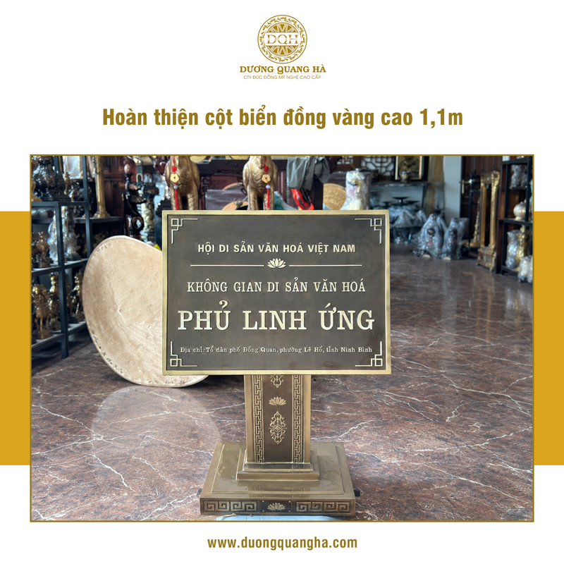 HOÀN THIỆN CỘT BIỂN ĐỒNG VÀNG THEO YÊU CẦU CHO PHỦ LINH ỨNG