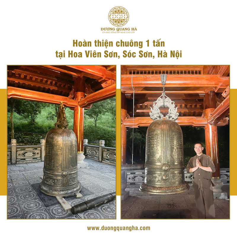 HOÀN THIỆN LẮP ĐẶT CHUÔNG 1 TẤN TẠI HOA VIÊN SƠN, SÓC SƠN, HÀ NỘI