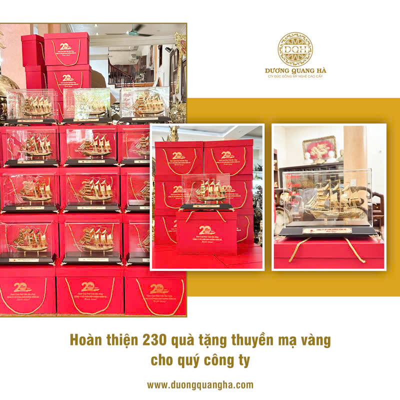 HOÀN THIỆN VÀ CHUẨN BỊ BÀN GIAO 230 QUÀ TẶNG THUYỀN BUỒM CHO KHÁCH DOANH NGHIỆP