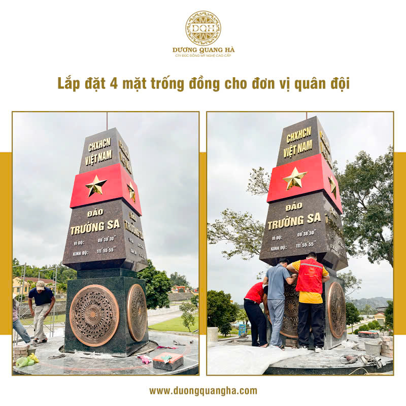 LẮP ĐẶT 4 MẶT TRỐNG ĐỒNG CHO ĐƠN VỊ QUÂN ĐỘI