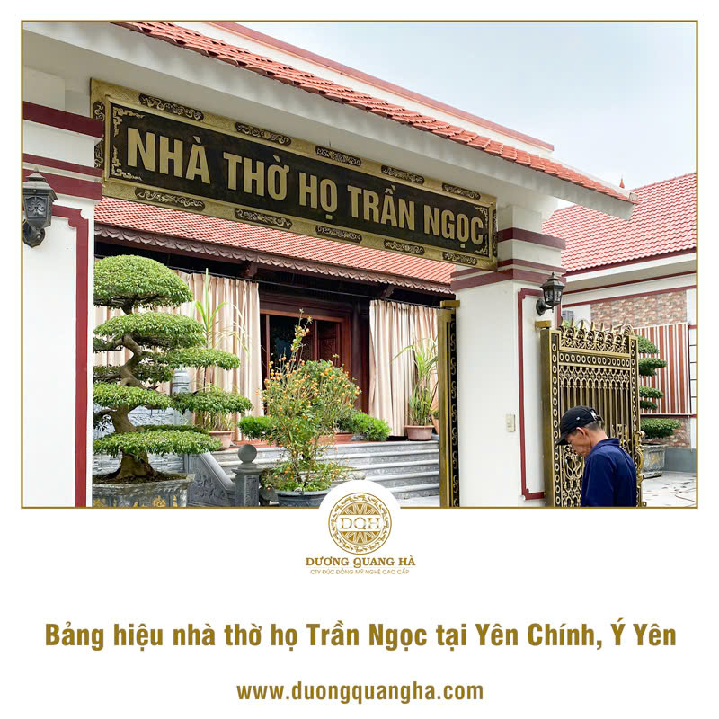 LẮP ĐẶT BẢNG HIỆU NHÀ THỜ HỌ TRẦN NGỌC TẠI YÊN CHÍNH, Ý YÊN, NINH BÌNH