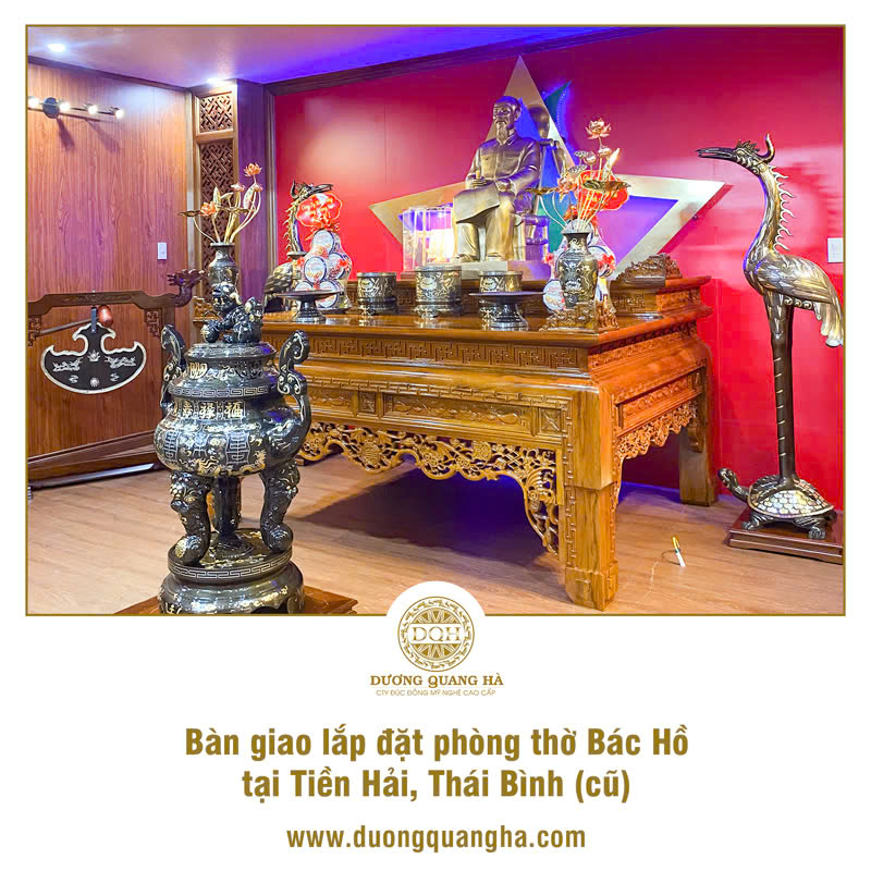 LẮP ĐẶT PHÒNG THỜ BÁC HỒ TẠI KHU LƯU NIỆM CÔNG TY DẦU KHÍ SÔNG HỒNG - THÁI BÌNH CŨ