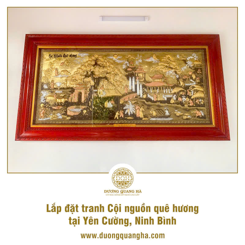 LẮP ĐẶT TRANH CỘI NGUỒN QUÊ HƯƠNG TẠI GIA CHO KHÁCH HÀNG Ở YÊN CƯỜNG, NINH BÌNH