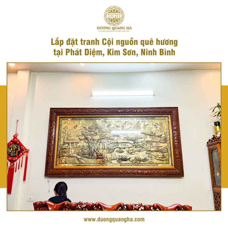 LẮP ĐẶT TRANH CỘI NGUỒN QUÊ HƯƠNG TẠI KIM SƠN, NINH BÌNH