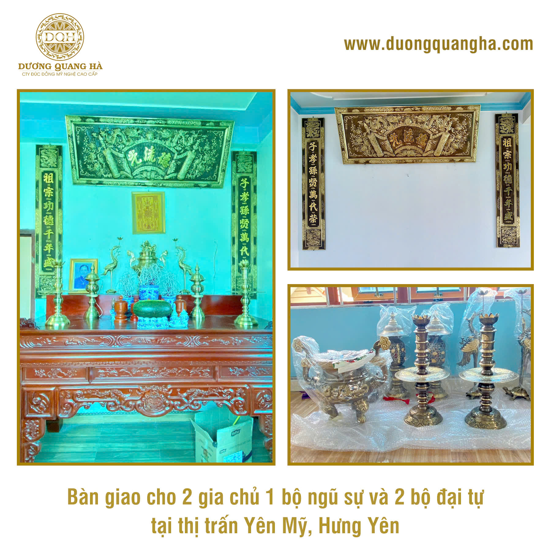 LẮP ĐẶT VÀ BÀN GIAO 1 BỘ NGŨ SỰ VÀ 2 BỘ ĐẠI TỰ CHO 2 GIA ĐÌNH KHÁCH HÀNG TẠI HƯNG YÊN