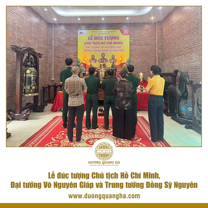 LỄ ĐÚC TƯỢNG CHỦ TỊCH HỒ CHÍ MINH, ĐẠI TƯỚNG VÕ NGUYÊN GIÁP VÀ TRUNG TƯỚNG ĐỒNG SỸ NGUYÊN