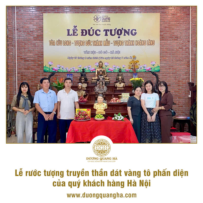 LỄ RƯỚC TƯỢNG TRUYỀN THẦN CỤ ÔNG DÁT VÀNG TÔ PHẤN DIỆN CỦA KHÁCH HÀNG Ở HÀ NỘI