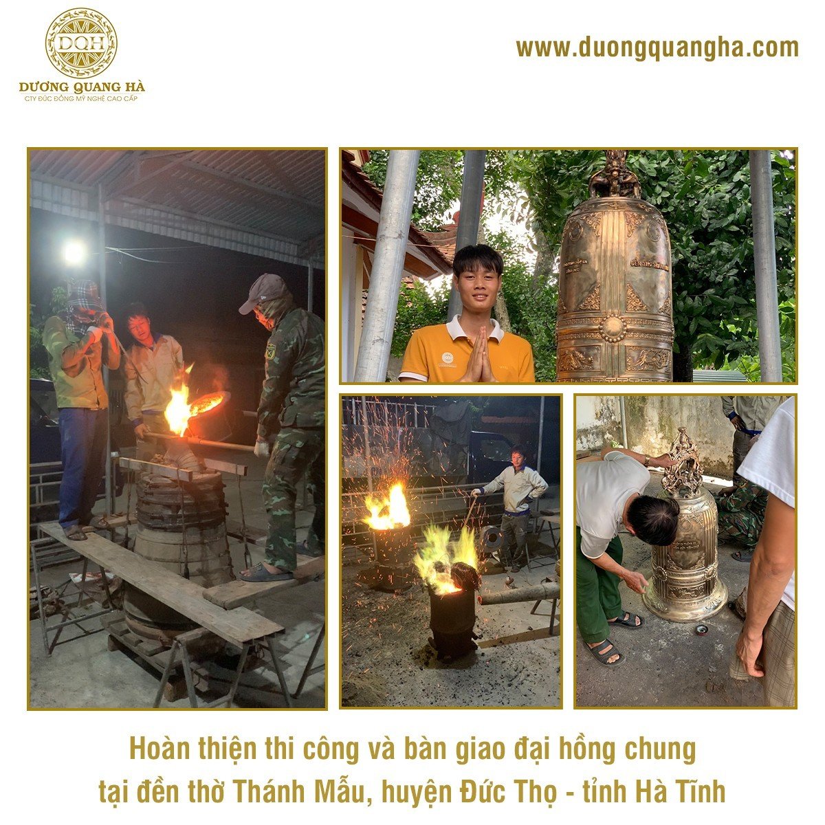 THI CÔNG ĐÚC HOÀN THIỆN VÀ BÀN GIAO ĐẠI HỒNG CHUNG CHO ĐỀN THỜ THÁNH MẪU Ở HÀ TĨNH