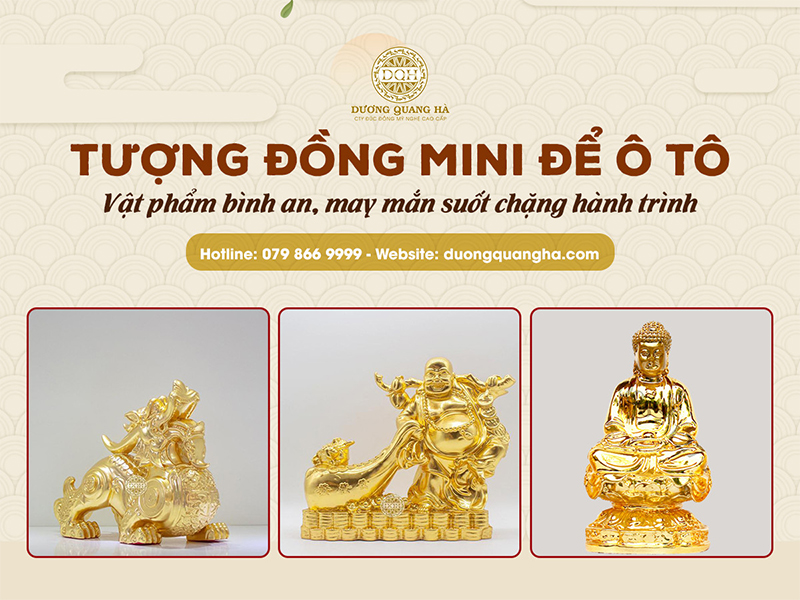 Tượng đồng để ô tô đẹp, sang mang lại may mắn, bình an, tài lộc