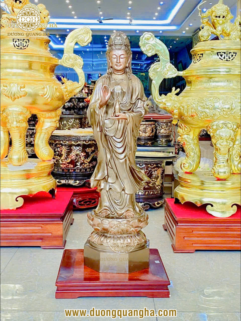Tượng Quan Âm Bồ Tát đẹp - Biểu tượng an nhiên và ý nghĩa sâu sắc trong đời sống tâm linh