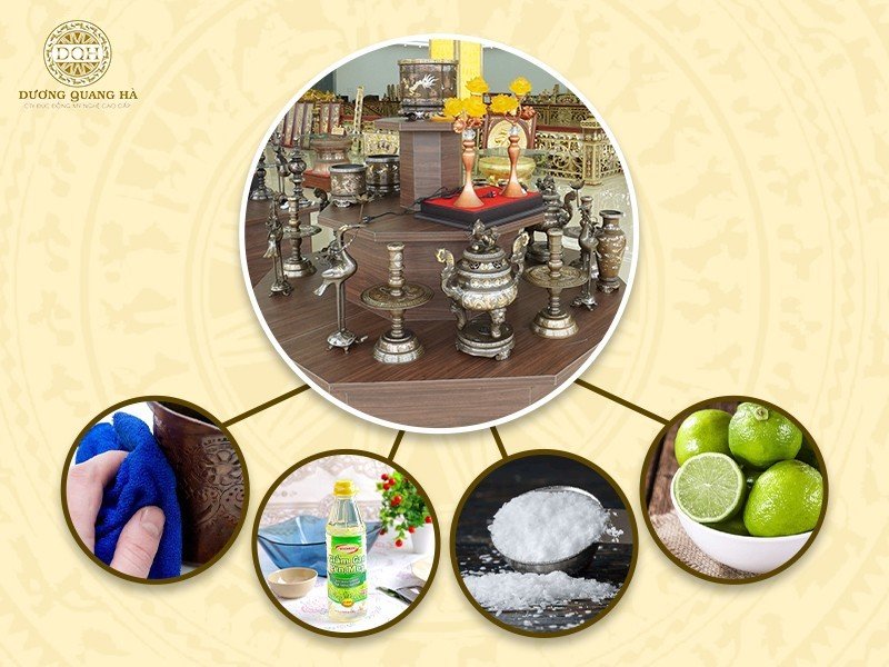 Tuyệt chiêu đánh bóng đồ thờ cúng bằng đồng nhanh gọn, dễ thực hiện